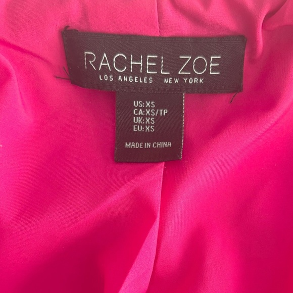 RACHEL ZOE FUCHSIA TWEED CROPPED BLAZER WITH GOLD TONE BUTTONS SZ XS - Picture 6 of 13